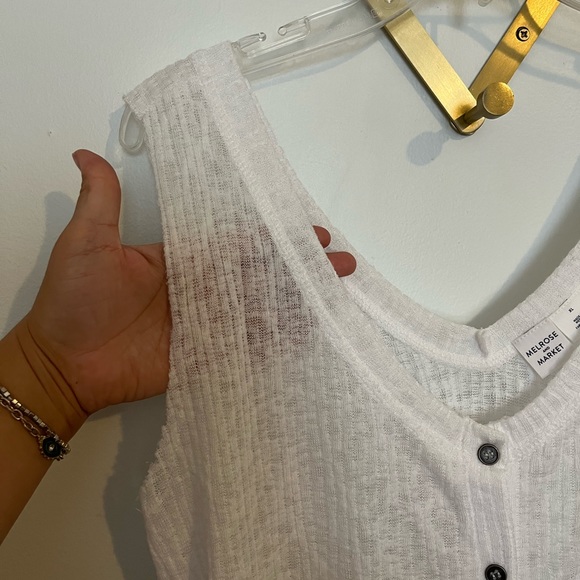 NWT Melrose & Market Button Front Tank White XL Nordstrom - Picture 7 of 7